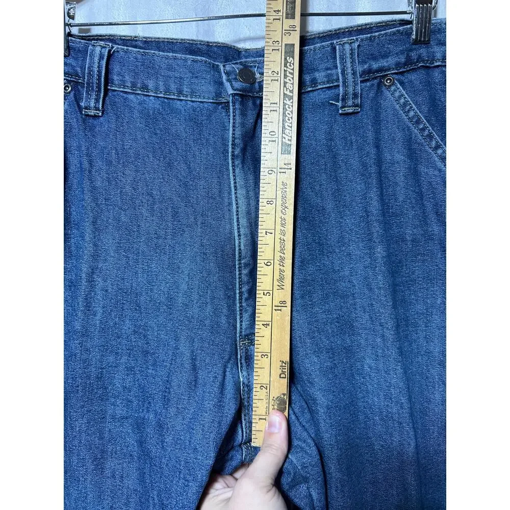 Wrangler Carpenter Jeans 36x34 Fleece Lined Blue Denim Vintage Grunge